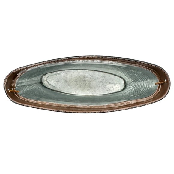 Transpac Galvanized Metal Containers Trio Rustic Oval Design Storage Buckets - Picture 12 of 12